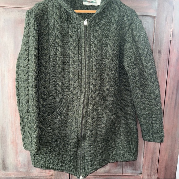 Aran Crafts Forest Green Knit Sweater - Picture 5 of 6